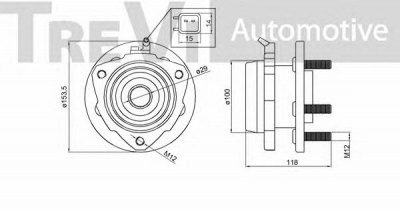 TREVI AUTOMOTIVE wb1195 -  Комплект подшипника ступицы колеса